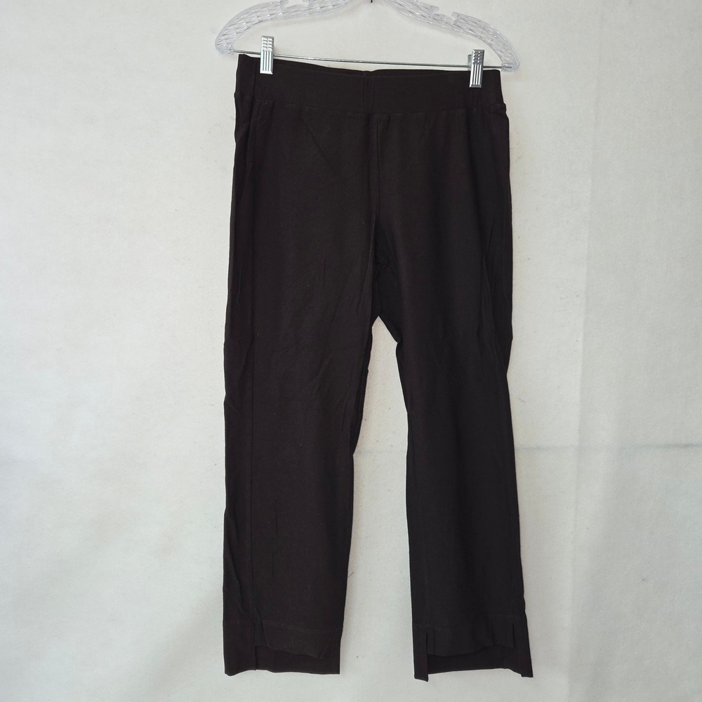 Eileen Fisher Brown Stretch Crepe Slim Ankle Pant Viscose Nylon Spandex Small